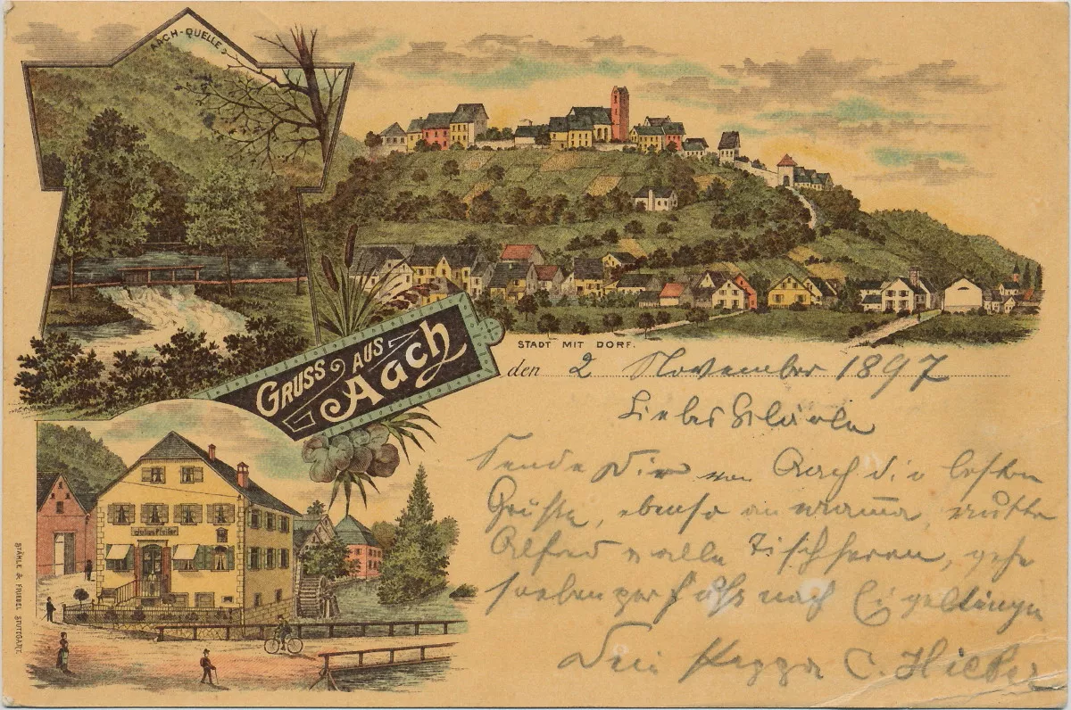 Aachtopf Postkarte 1897